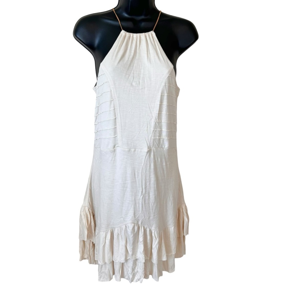 Nordstroms Piper Project Sleeveless Boho Leather Strap Ruffle Skirt Dress
